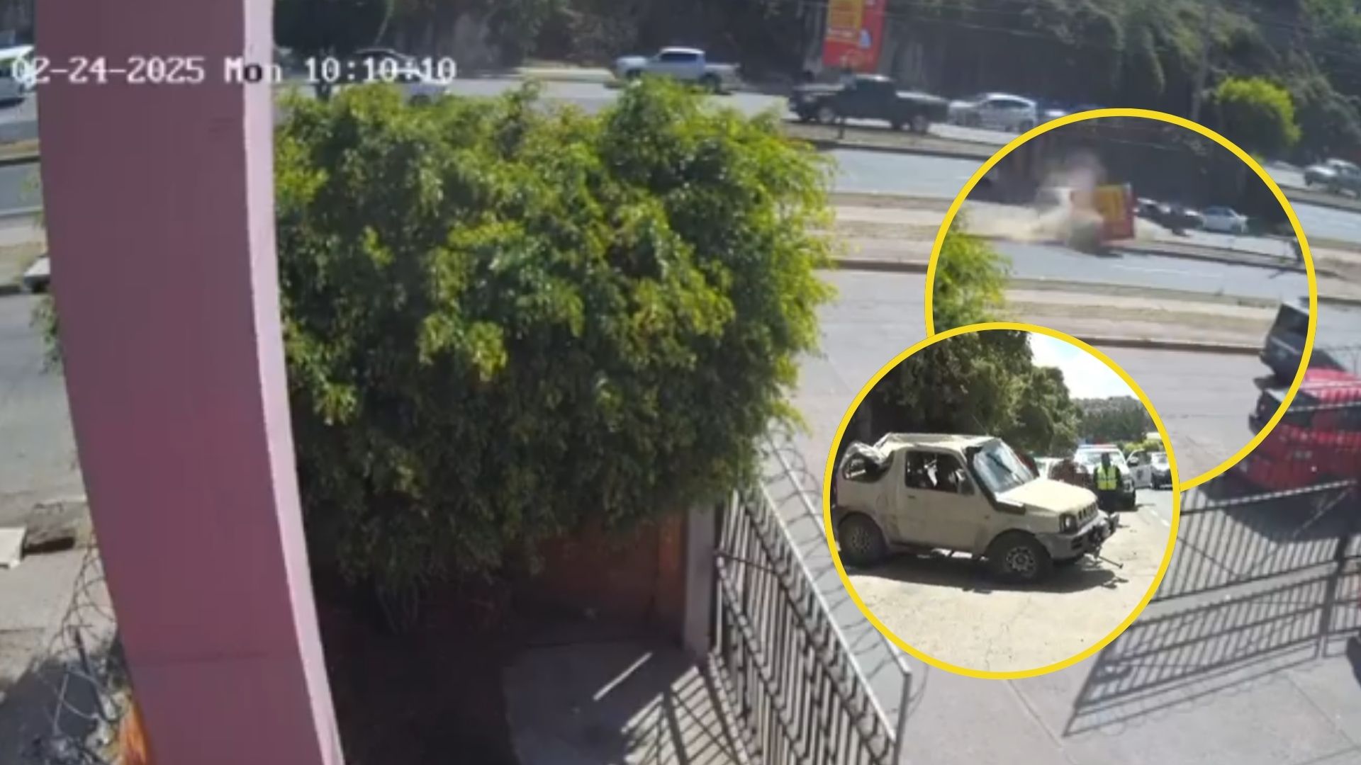 VIDEO: Vehículo se sale de carril y provoca aparatoso accidente en bulevar Fuerzas Armadas