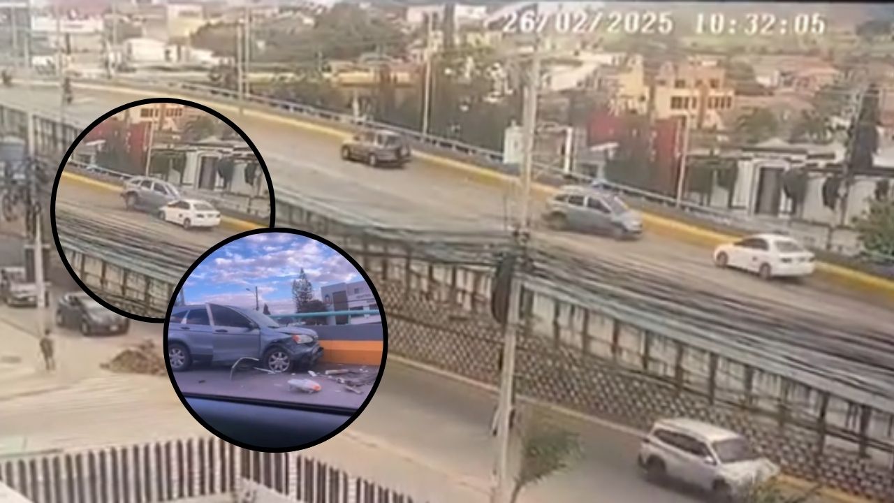Graban fuerte accidente de tránsito ocurrido sobre puente a desnivel en bulevar Suyapa