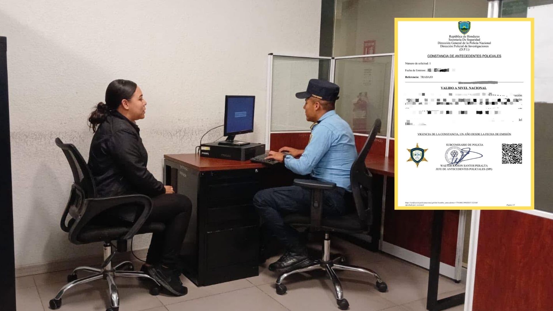 Constancia de antecedentes policiales en Honduras ahora disponible en formato digital