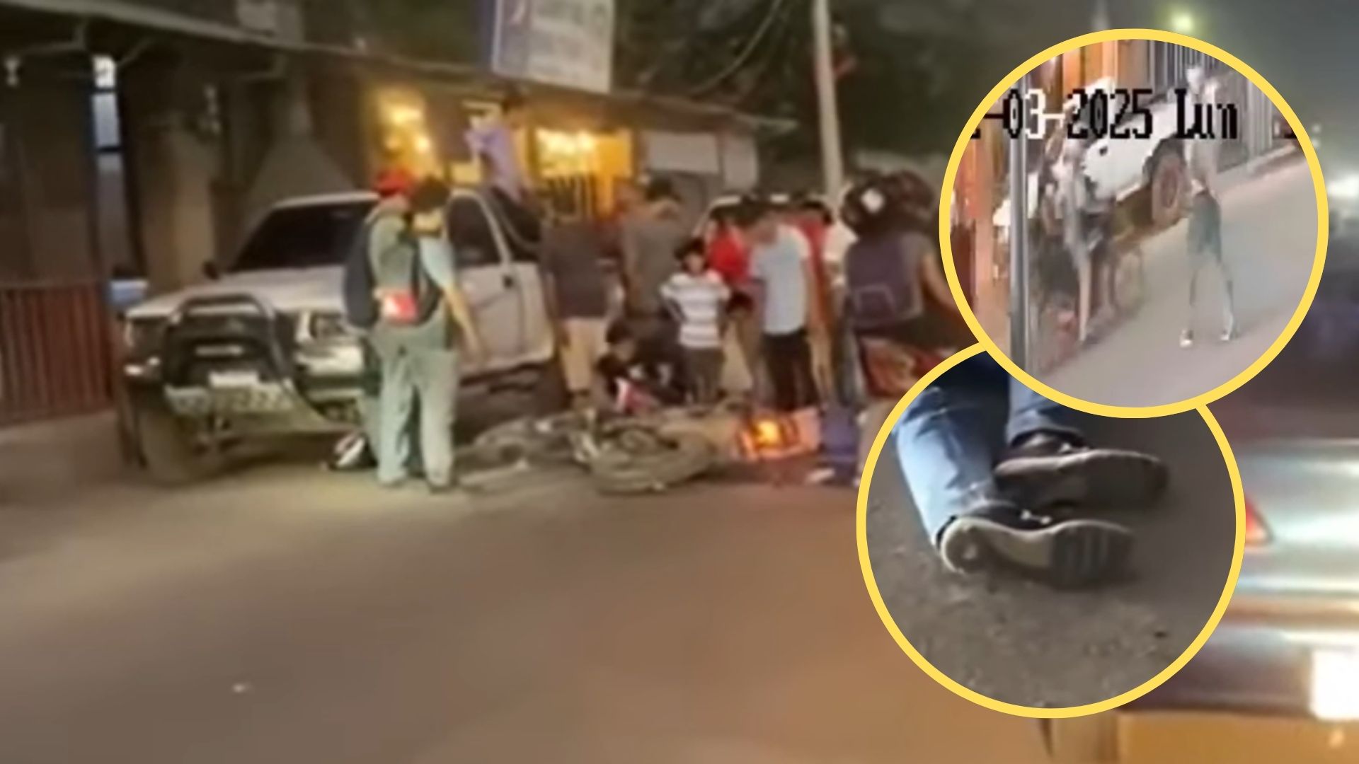 Video capta momento en que moto atropella a hombre en Santa Bárbara