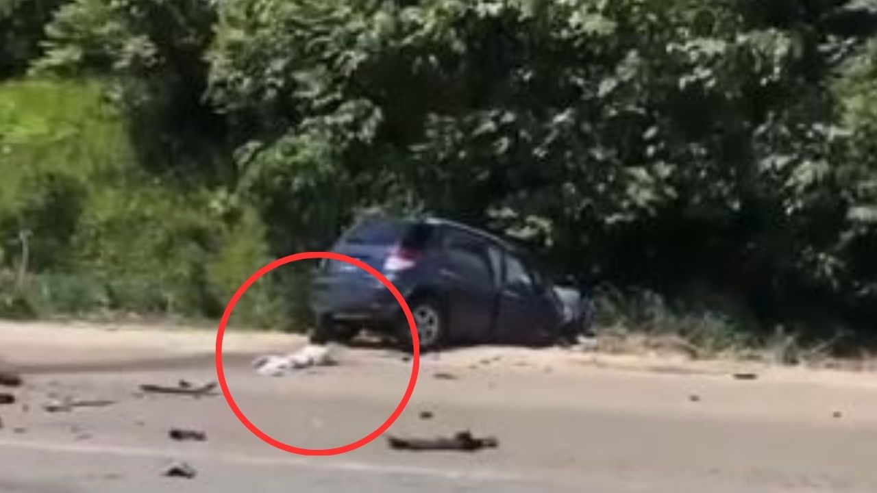 Graban a bebé herida y gateando en carretera tras triple colisión donde murió su madre