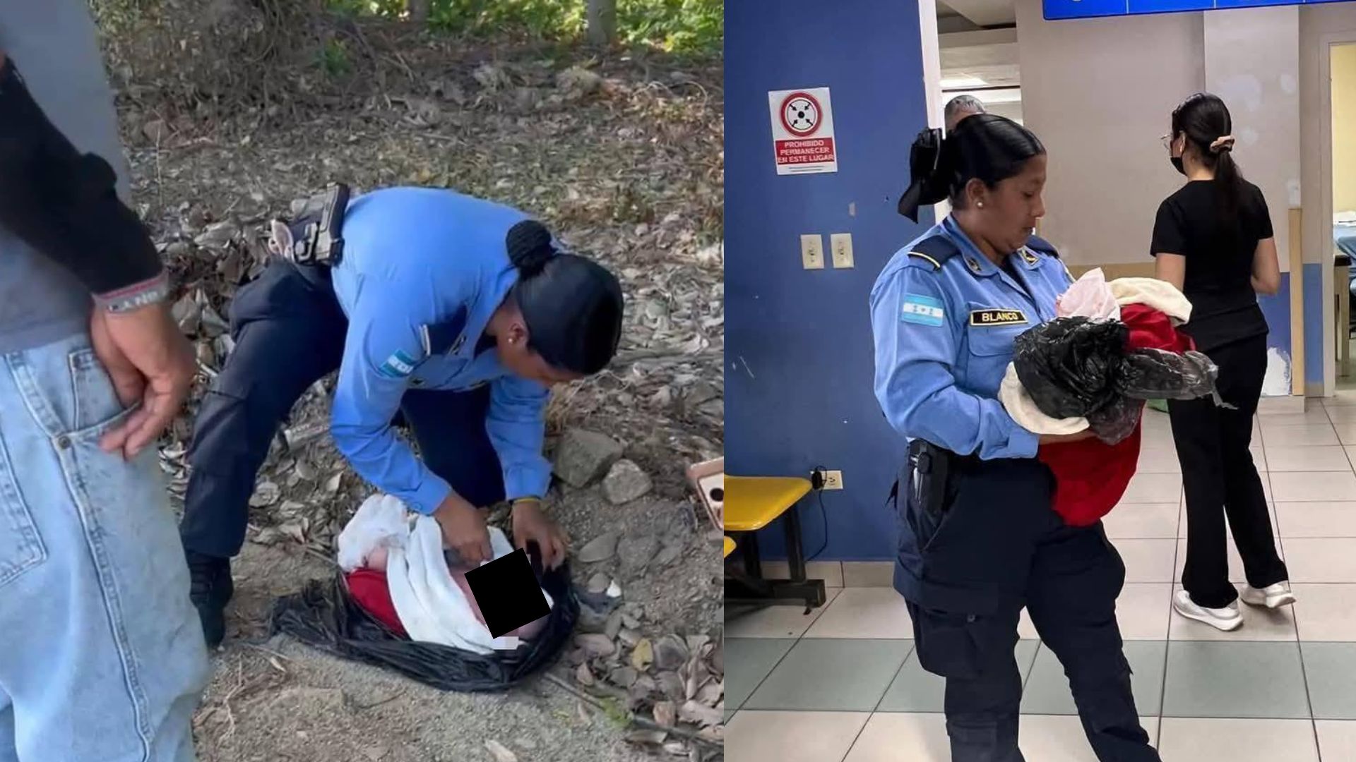 Abandonan en San Pedro Sula a un bebé envuelto en una bolsa de basura y con el cordón umbilical