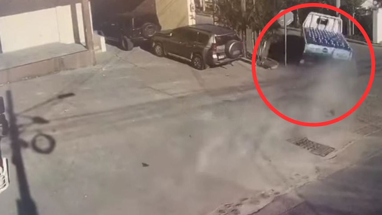 VIDEO: Con giro repentino conductor de camión repartidor evita tragedia en Lempira