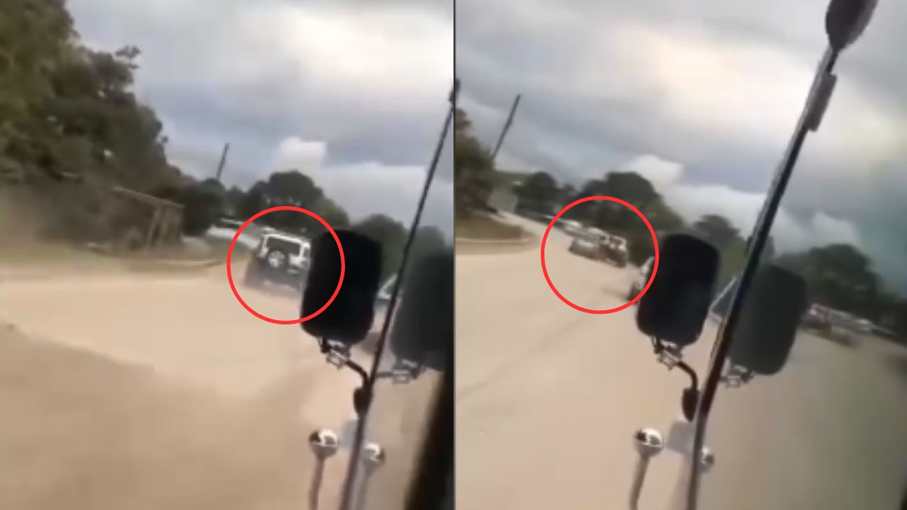 Así chocaron dos camionetas luego de que una rebasó imprudentemente en Copán