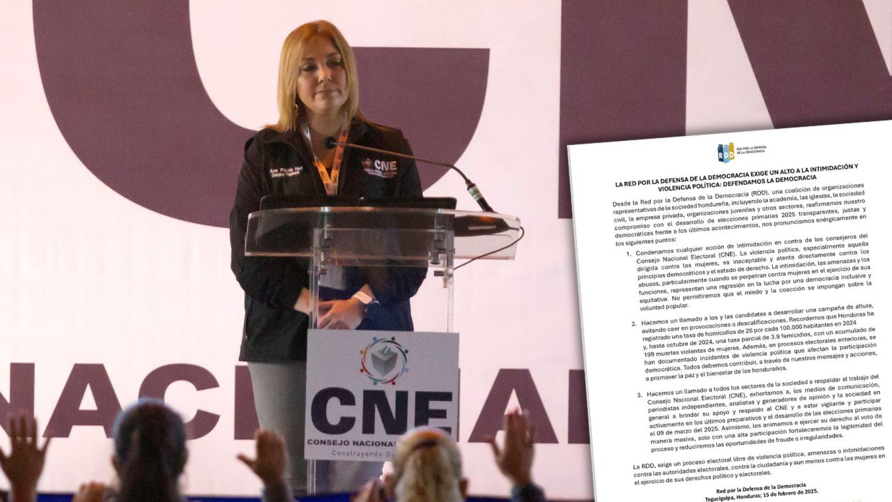 Red hondureña condena amenazas a Ana Paola Hall y pide votar masivamente en elecciones