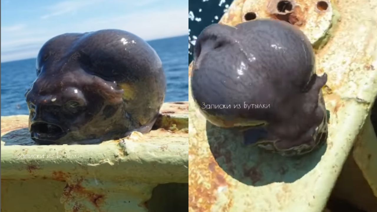 ¿Extraterrestre? Graban hallazgo de extraño ser que apareció en medio del mar