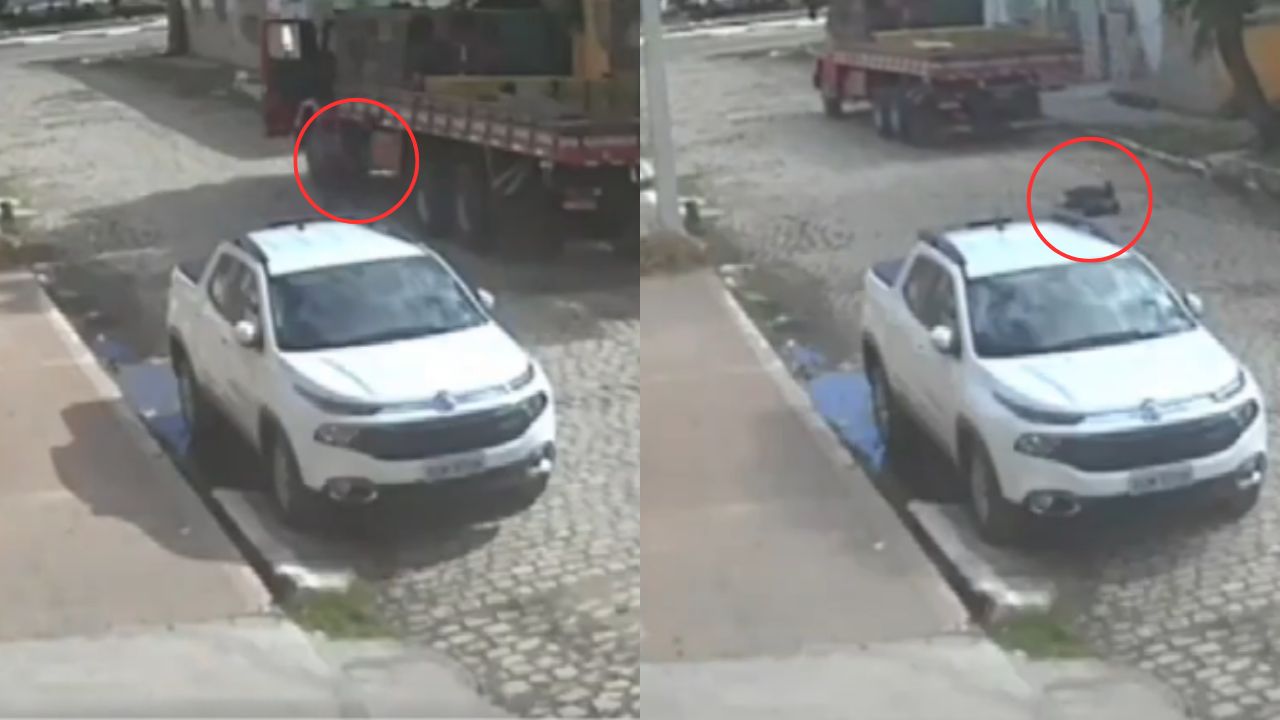 Cámara graba cuando hombre fue 'aplastado' por camión que arreglaba