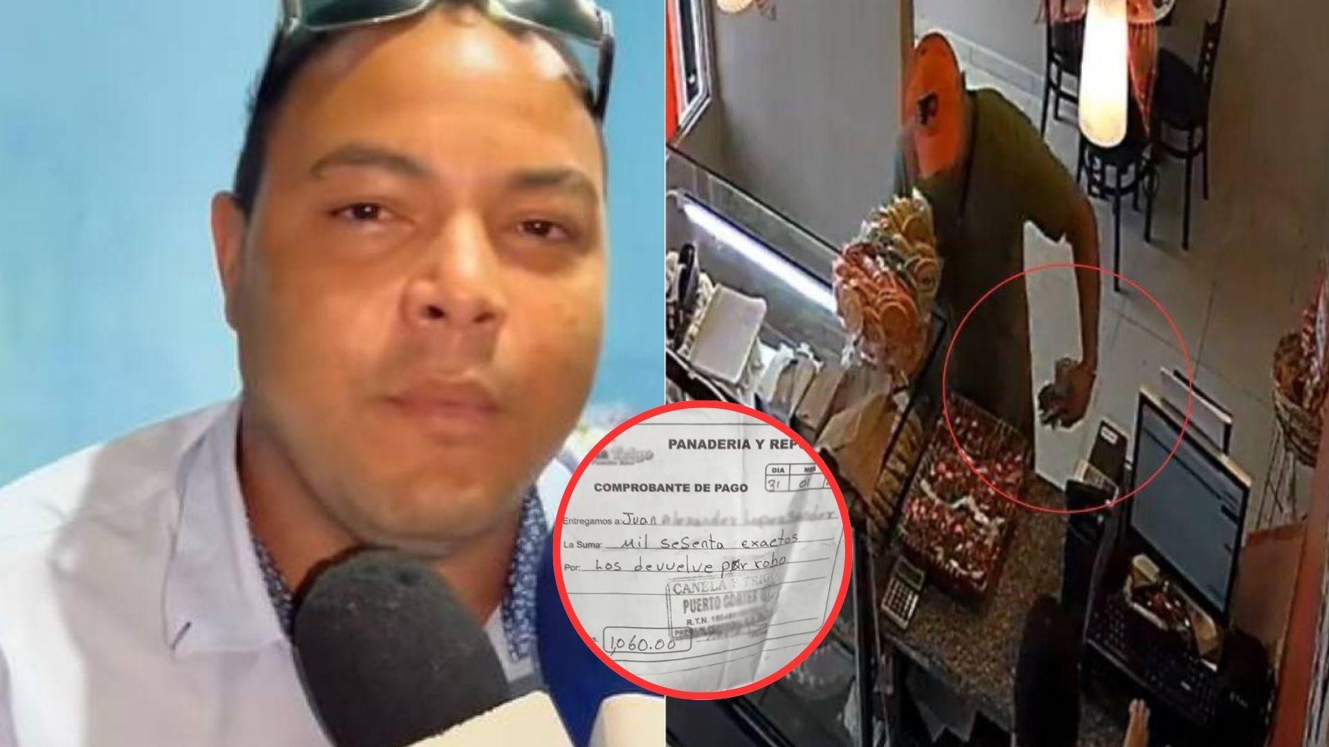 'A veces somos atacados por el enemigo': hondureño devuelve dinero que se robó en un asalto a repostería