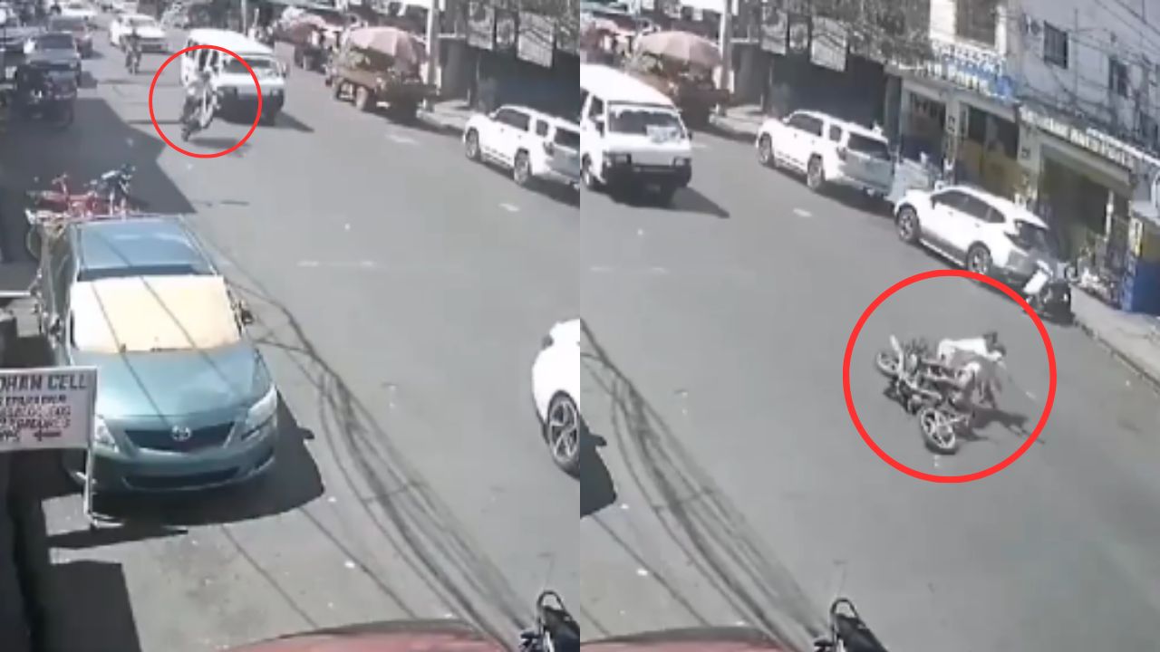 Vídeo: Jóvenes son atropellados por un carro tras accidentarse en su motocicleta