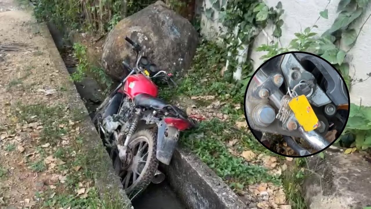 Dejan motocicleta abandonada y causa incertidumbre entre pobladores de Santa Cruz de Yojoa