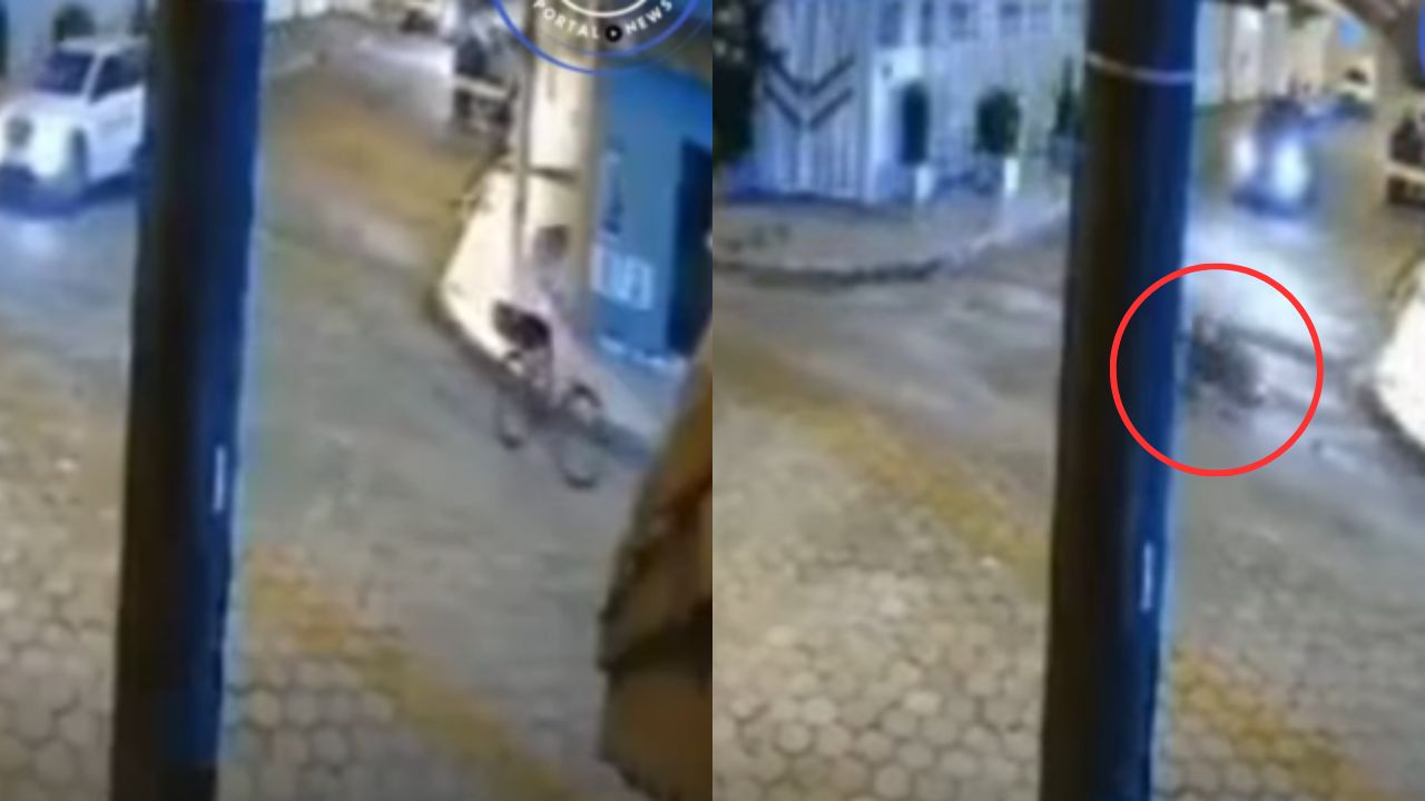 Vídeo: mujer que iba en bibicleta es arrastrada misteriosamente hacia atrás en plena calle