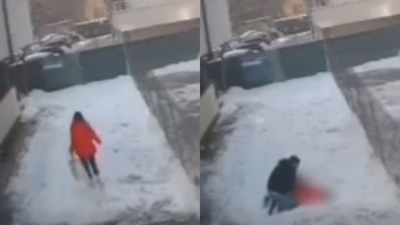 Mujer muere instantáneamente al caerle pesado cúmulo de nieve en un edificio