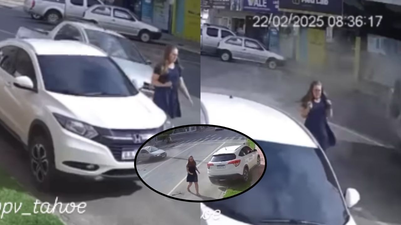 Vídeo: Mujer se salva de morir atropellada tras accidente de tránsito