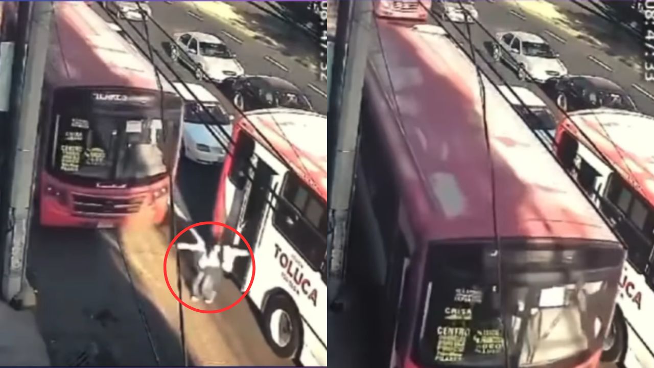Vídeo: pasajera bajó de un autobús y fue atropellada por otra unidad
