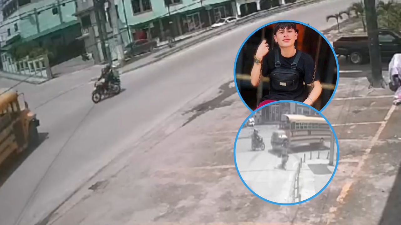 VIDEO: motociclista muere al impactar contra bus; andaba entregando comida en Copán