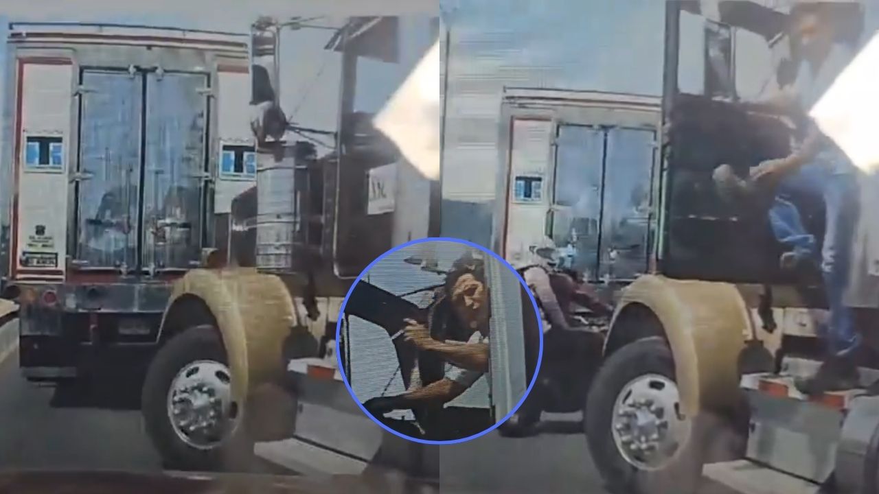 Vídeo: Trailero amenaza con machete a otro conductor y desatan discusión en carretera