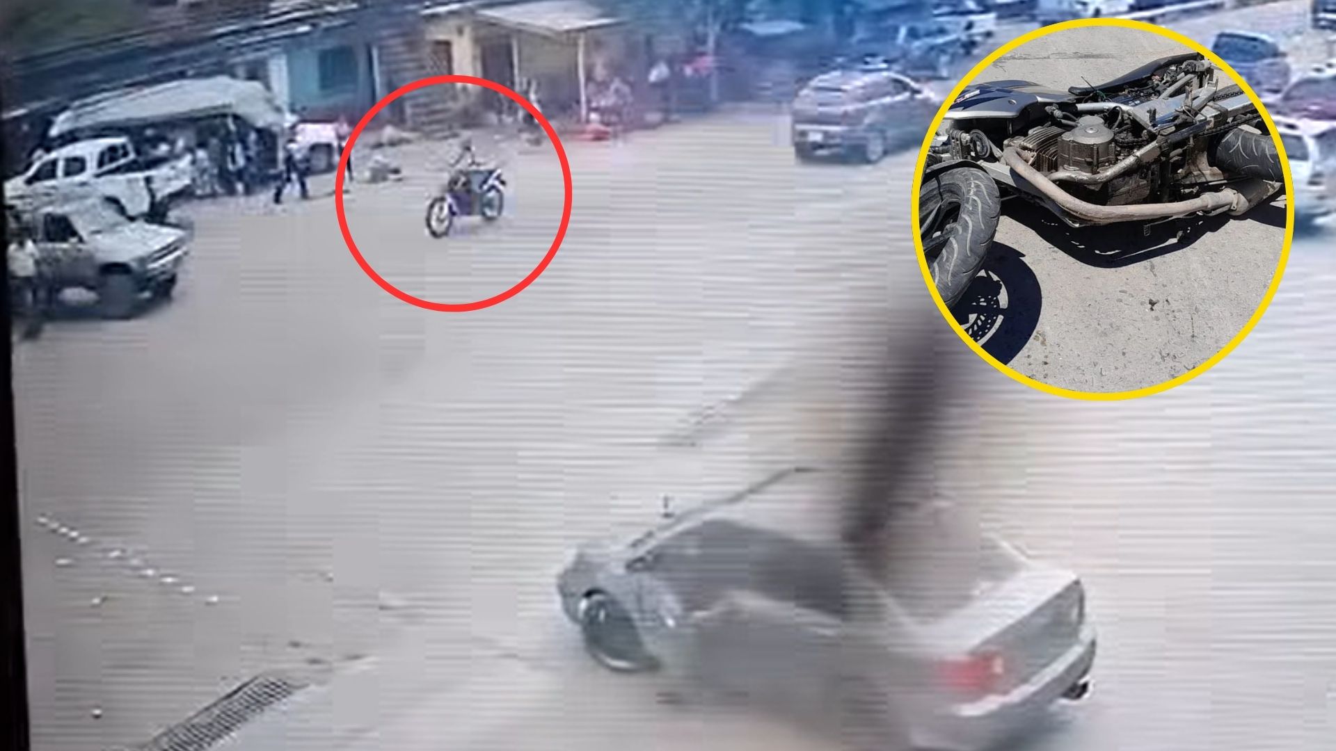 Revelan video del accidente donde motociclista pierde su pie en Copán