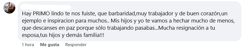 Captura de pantalla del comentario