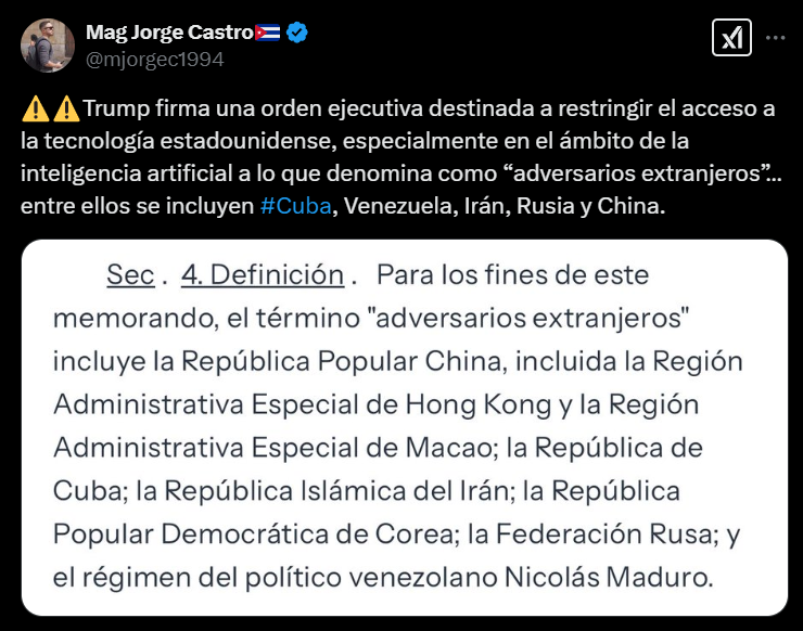 Captura de pantalla de la publicación