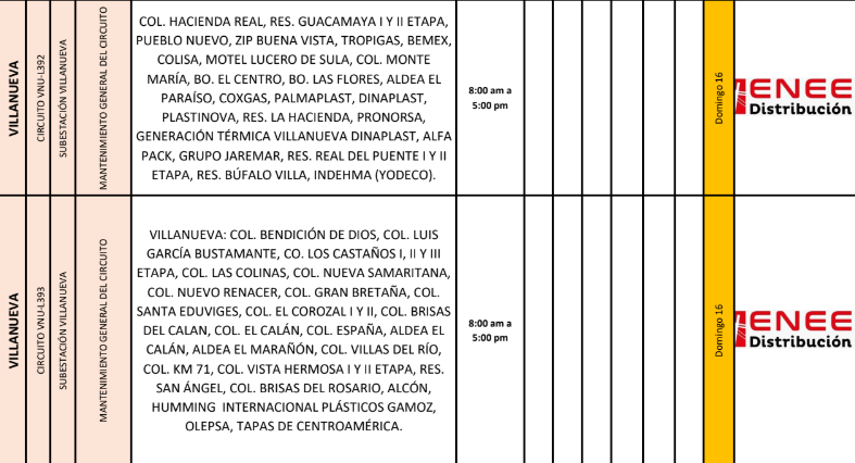 Lista de colonias que no tendrán luz pasado mañana
