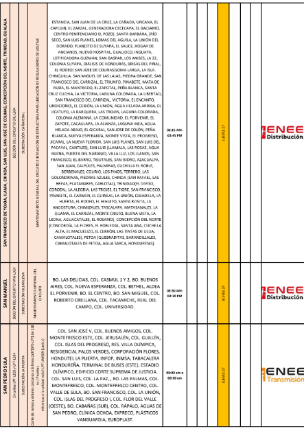 Lista de colonias que no tendrán luz pasado mañana