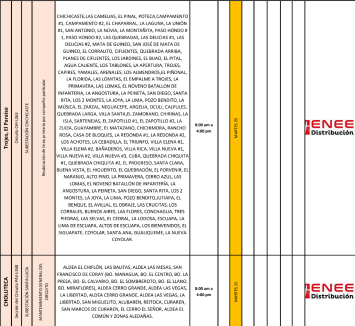 Lista de colonias que no tendrán luz pasado mañana
