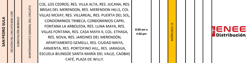 Lista de colonias que no tendrán luz pasado mañana
