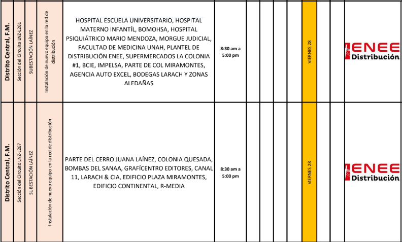 Lista de colonias que no tendrán luz pasado mañana