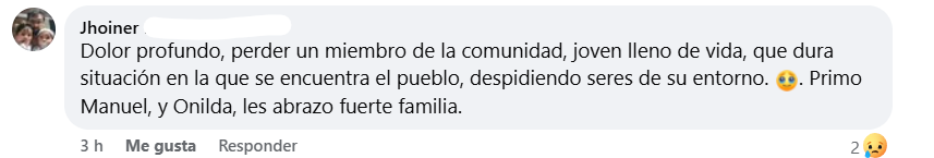Captura de pantalla del comentario