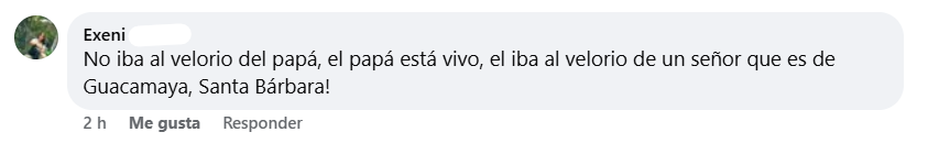 Captura de pantalla del comentario