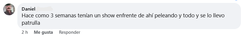 Captura de pantalla del comentario