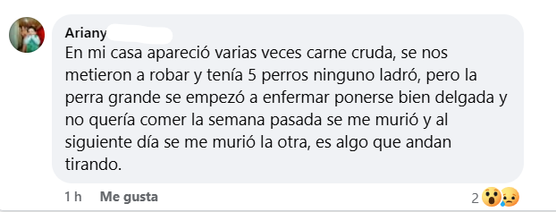 Captura de pantalla del comentario