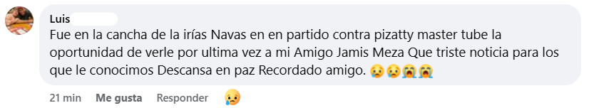 Captura de pantalla del comentario