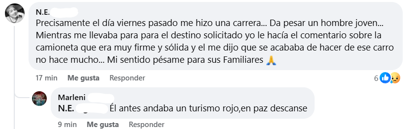 Captura de pantalla del comentario