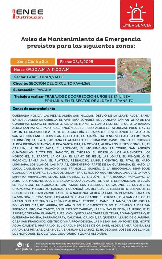 Lista de colonias que no tendrán luz pasado mañana