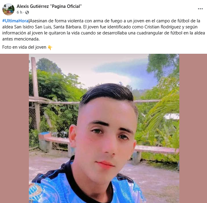 Captura de pantalla de la publicación