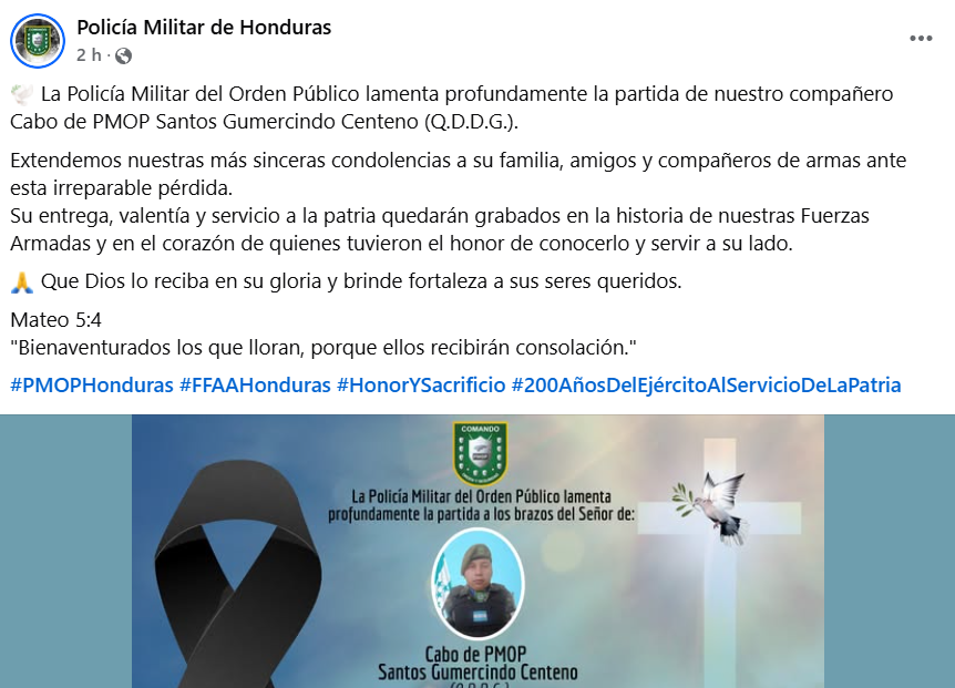Captura de pantalla de la publicación