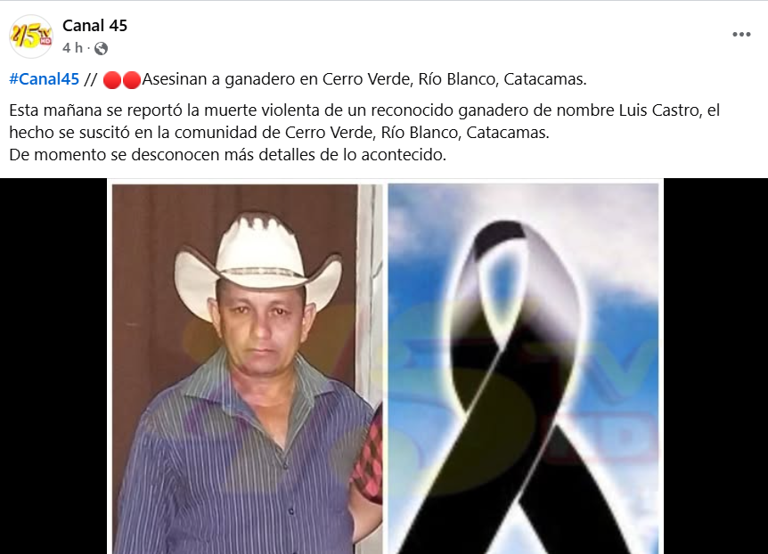 Captura de pantalla de la publicación