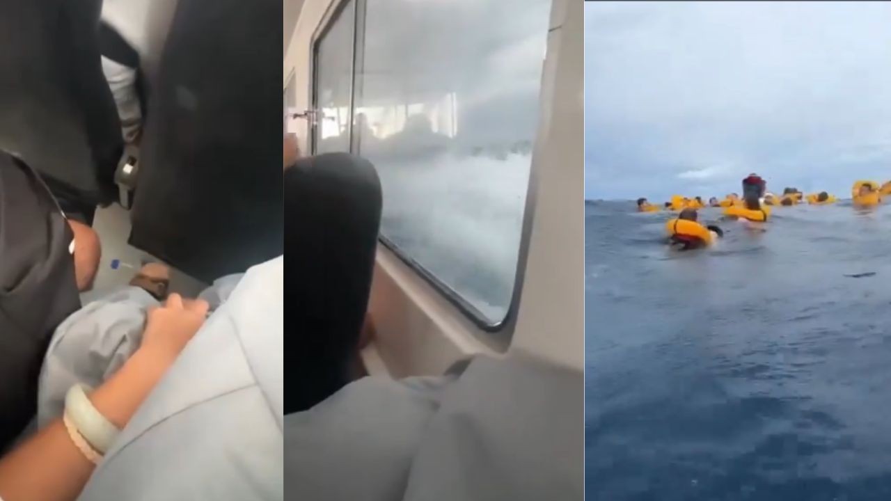 Vídeo: así fue el momento en que un barco se hundió con varios ocupantes
