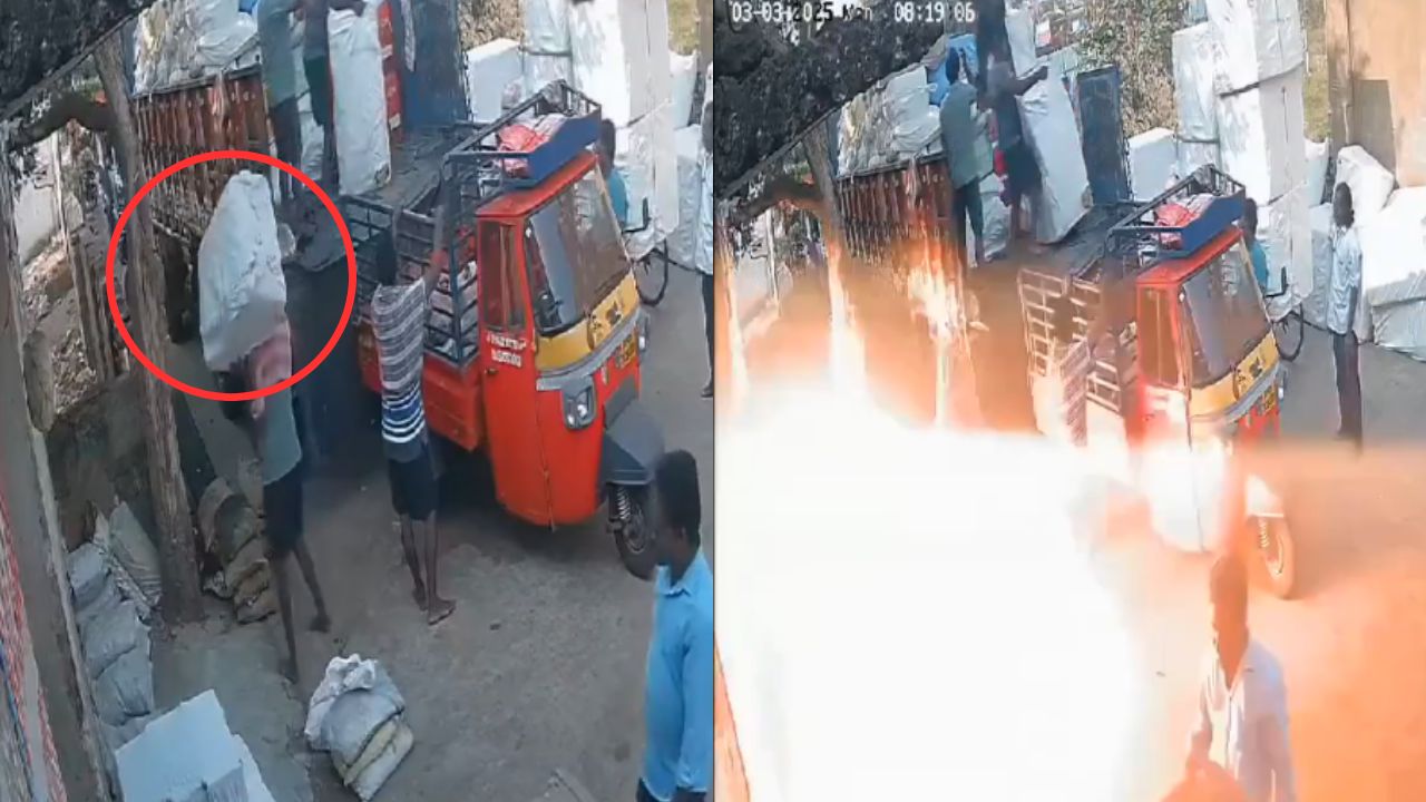 Imagen de Graban explosión de paquete mientras trabajadores descargaban mercancías