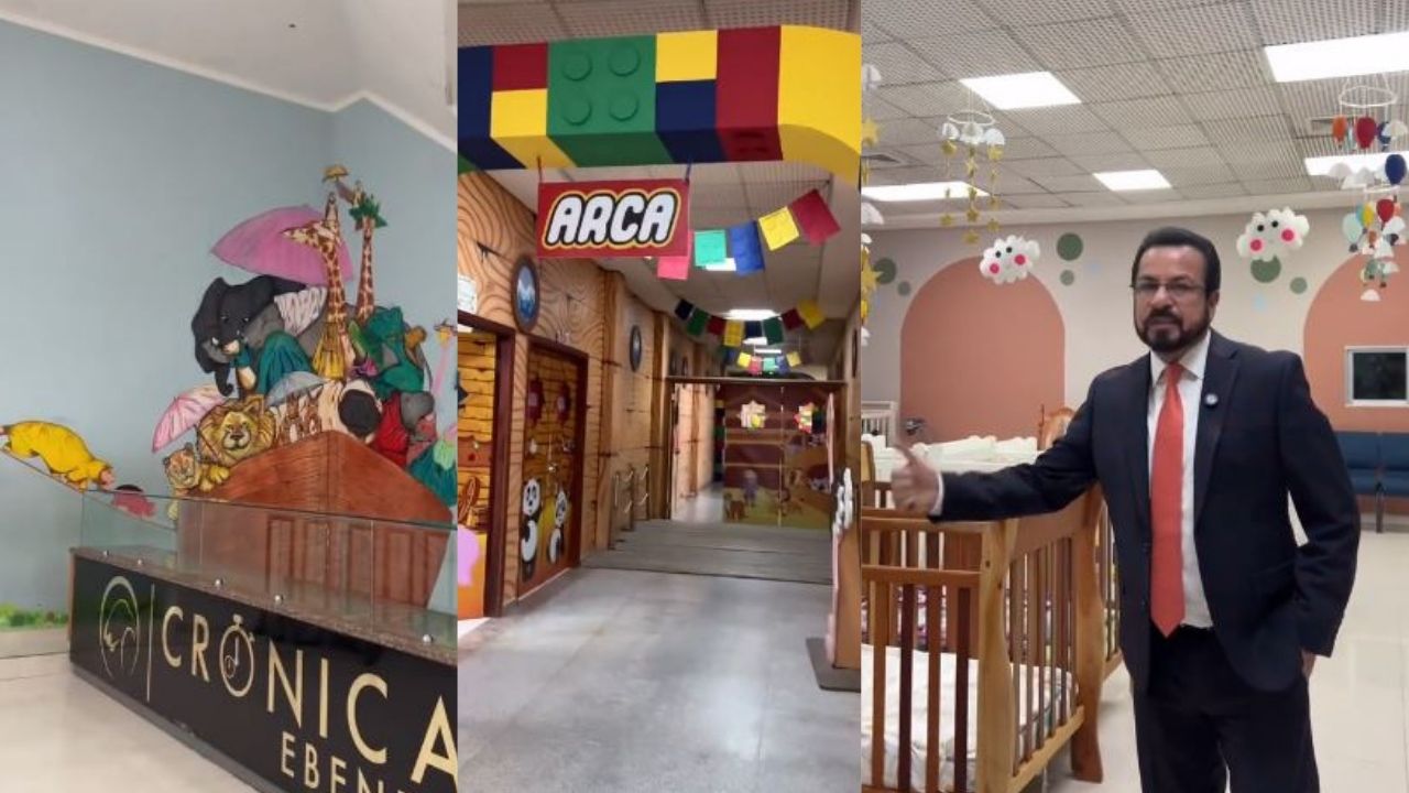 Apóstol German Ponce muestra moderna sala cuna de iglesia Ebenezer en SPS