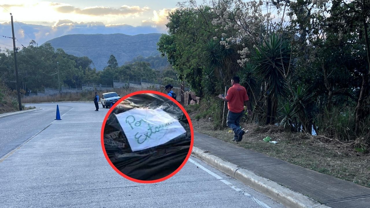 Hallan cadáver embolsado en Comayagüela: le dejaron un rótulo