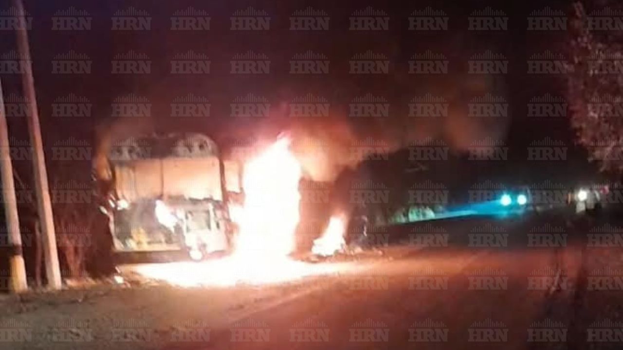 Incendio consume bus que transportaba a banda de guerra de escuela en Yoro