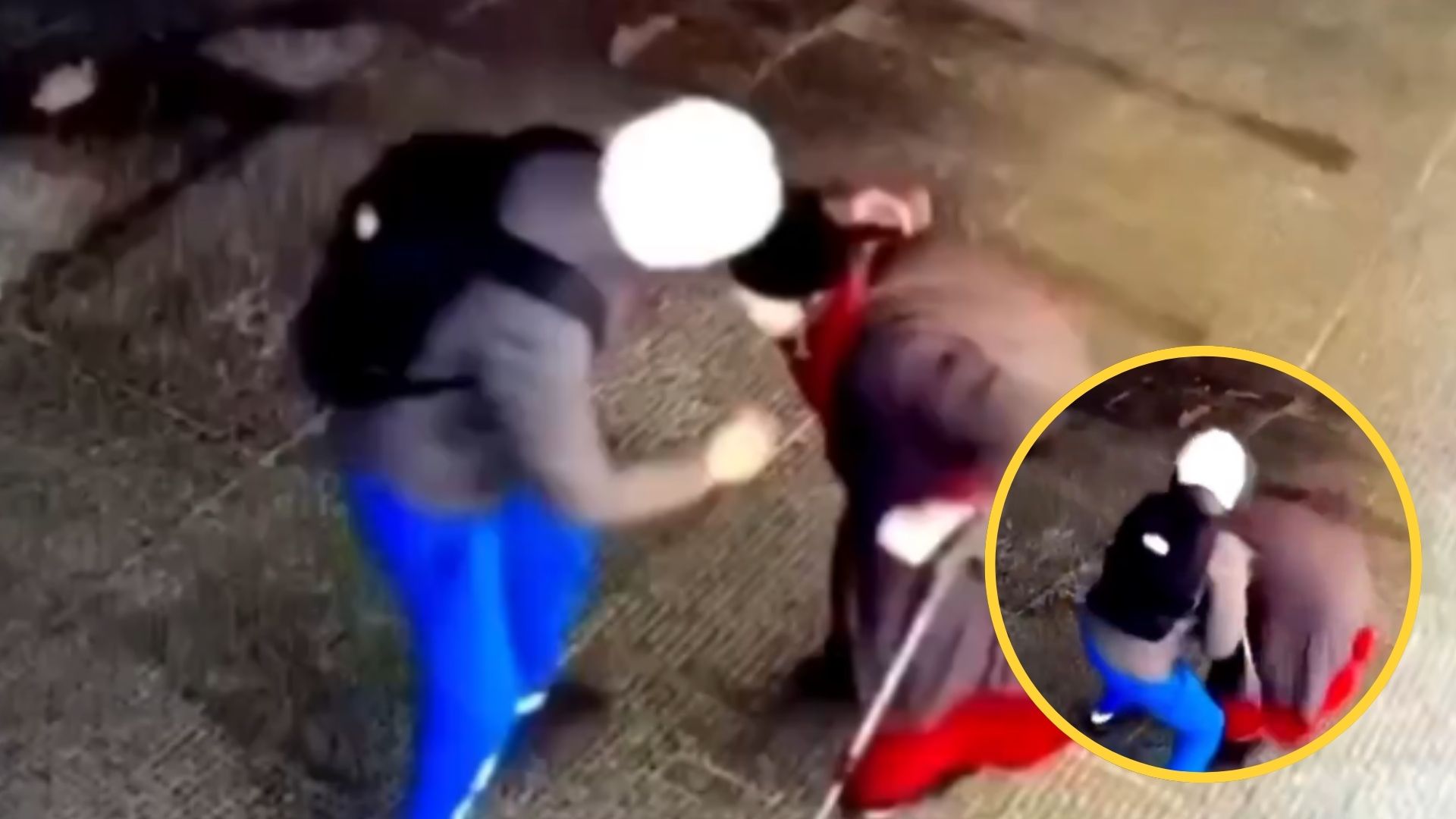 Golpea a anciana por robarle: quedó grabado en video