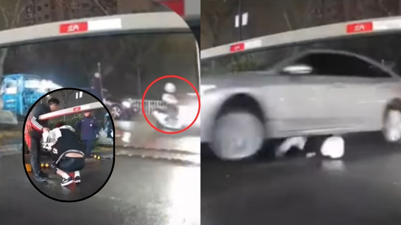 Vídeo: Motociclista sobrevive luego que un carro le pasó por encima