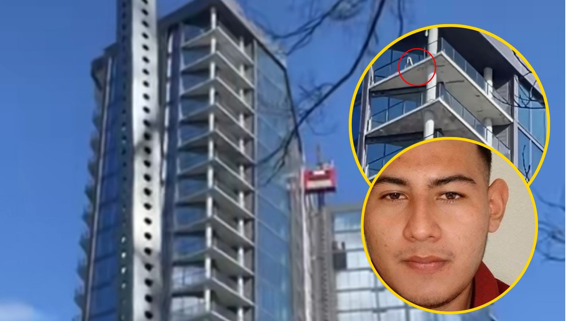 Video muestra segundos después del accidente de hondureño que cayó de 19° piso