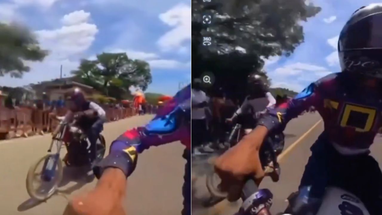 Video revela cuando motociclista que hacía un 'pique' arrolla a un joven