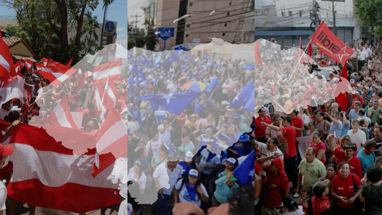 ¿En qué departamentos ganan en votos los partidos Nacional, Liberal y Libre?