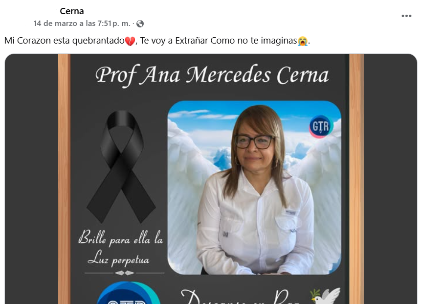 Captura de pantalla de la publicación