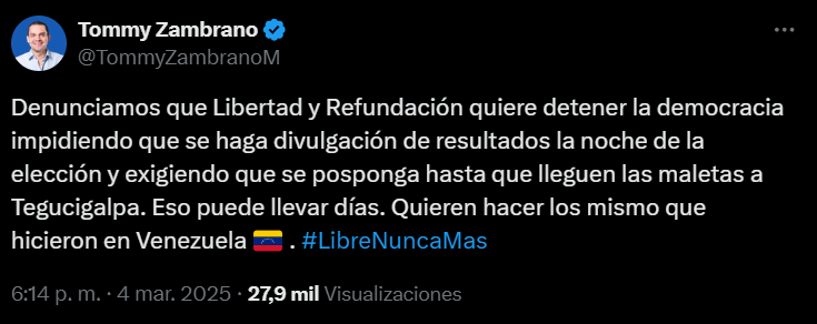 Captura de pantalla de la publicación